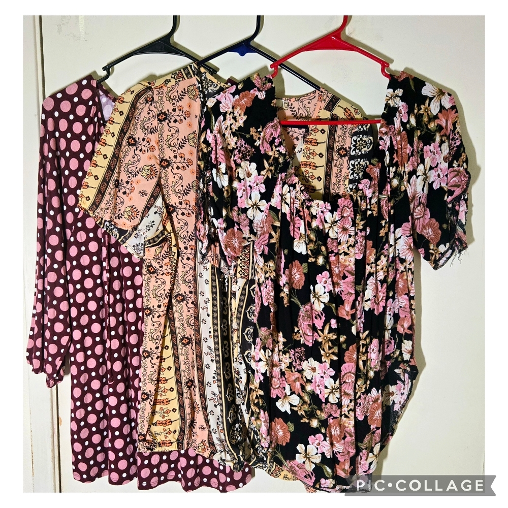 Floral and Polka Dot Women's Tops Set